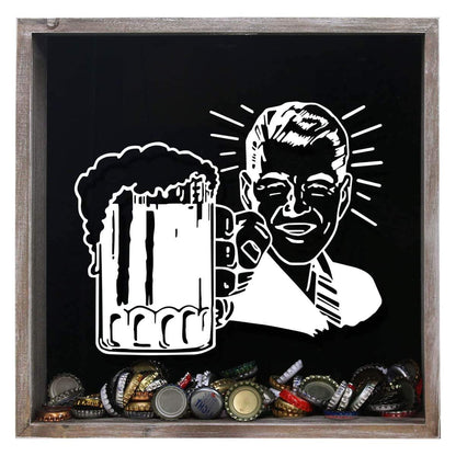 Retro Craft Beer Cap Shadow Box