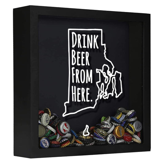 Rhode Island Drink Beer From Here Beer Cap Shadow Box