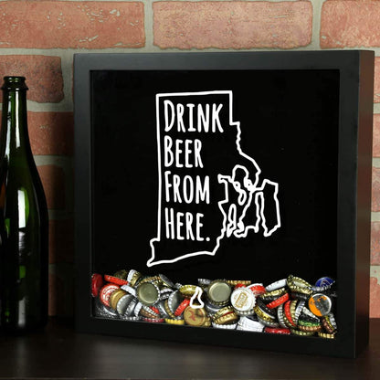 Rhode Island Drink Beer From Here Beer Cap Shadow Box