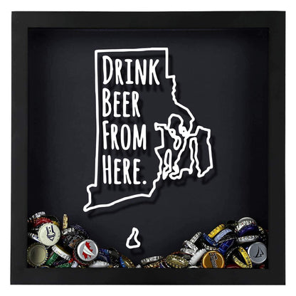 Rhode Island Drink Beer From Here Beer Cap Shadow Box