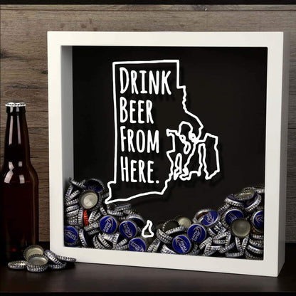 Rhode Island Drink Beer From Here Beer Cap Shadow Box
