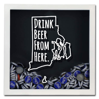 Rhode Island Drink Beer From Here Beer Cap Shadow Box