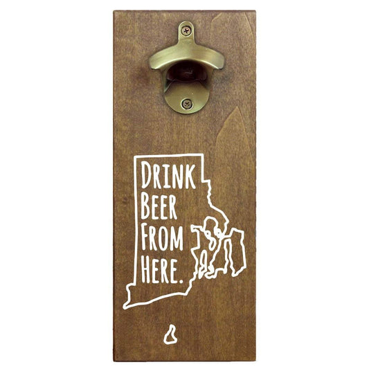 Rhode Island Drink Beer From Here Cap Catching Magnetic Bottle Opener