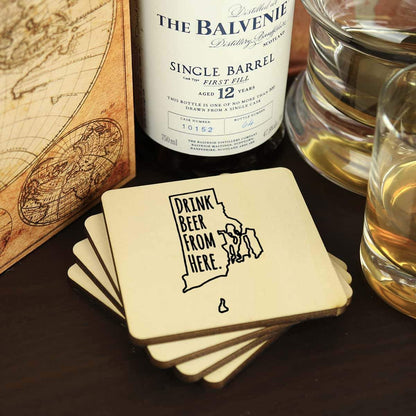 Rhode Island Drink Beer From Here Coasters