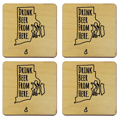 Rhode Island Drink Beer From Here Coasters