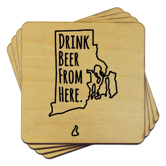 Rhode Island Drink Beer From Here Coasters