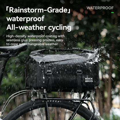 RideMate 100% Waterproof Bike Rear Rack Bag 16L