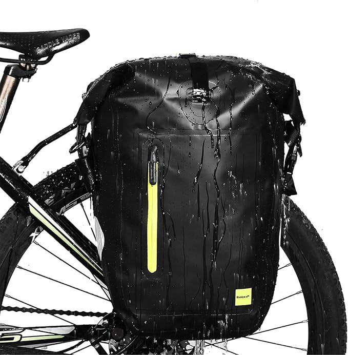 Rhinowalk 25 Liter Waterproof Bike Pannier Bag- Cargo Rack Saddle Bag Shoulder Bag Laptop Pannier Bag