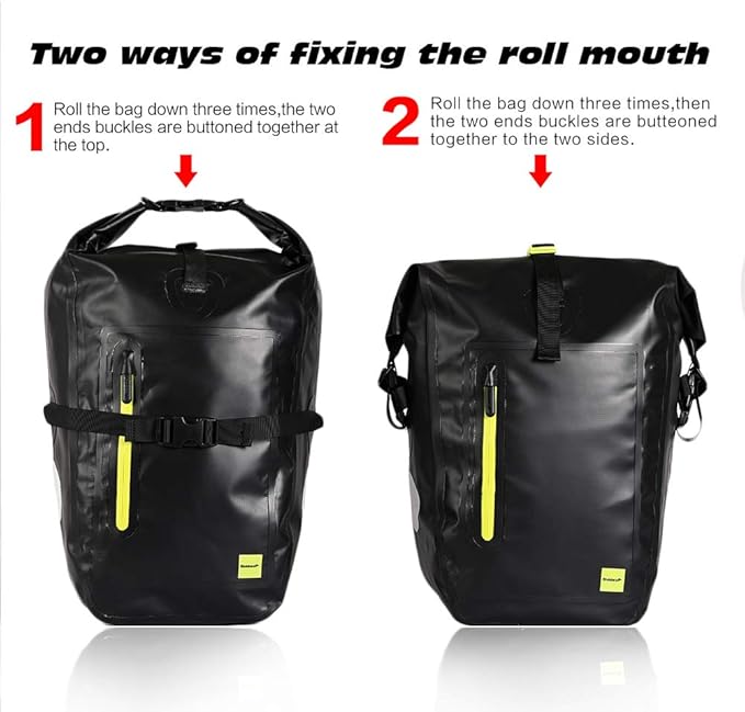 Rhinowalk 25 Liter Waterproof Bike Pannier Bag- Cargo Rack Saddle Bag Shoulder Bag Laptop Pannier Bag