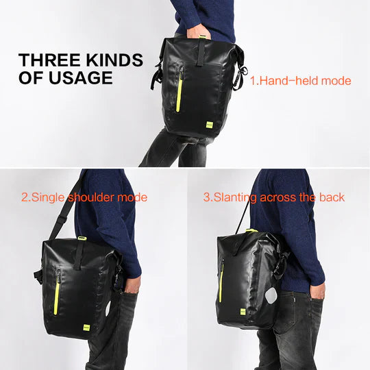 Rhinowalk 25 Liter Waterproof Bike Pannier Bag- Cargo Rack Saddle Bag Shoulder Bag Laptop Pannier Bag