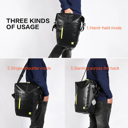 Rhinowalk 25 Liter Waterproof Bike Pannier Bag- Cargo Rack Saddle Bag Shoulder Bag Laptop Pannier Bag
