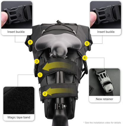 Rhinowalk Waterproof Bike Saddle Bag Under Seat Storage 10L RK5110