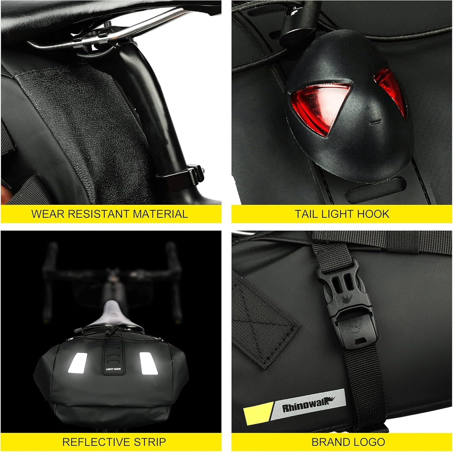 Rhinowalk 10L Saddle Bag with Waterproof Line Under Seat Storage for Biking-RK5100