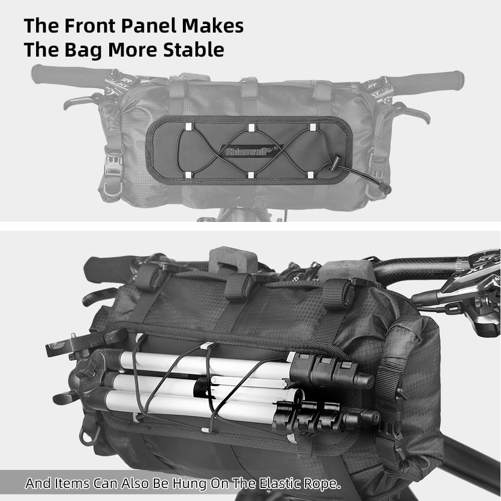 Rhinowalk Bike Handlebar Bag Bicycle Front Bag Lightweight Waterproof Roll Bag 12L with Shoulder Strap for Mountain Road Bike Cycling Accessories