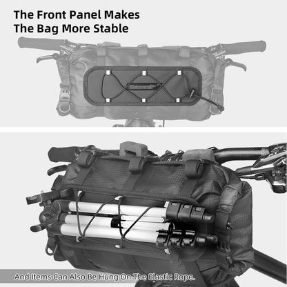 Rhinowalk Bike Handlebar Bag Bicycle Front Bag Lightweight Waterproof Roll Bag 12L with Shoulder Strap for Mountain Road Bike Cycling Accessories