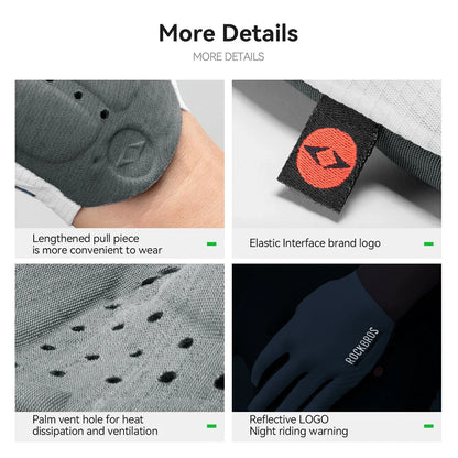 ROAD TO SKY Long Finger Elastic Interface® Cycling Gel Padded Gloves