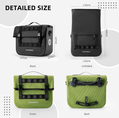 ROCKBROS Bike Panniers 15L Waterproof Bike Rack Bag for Cycling Commuting