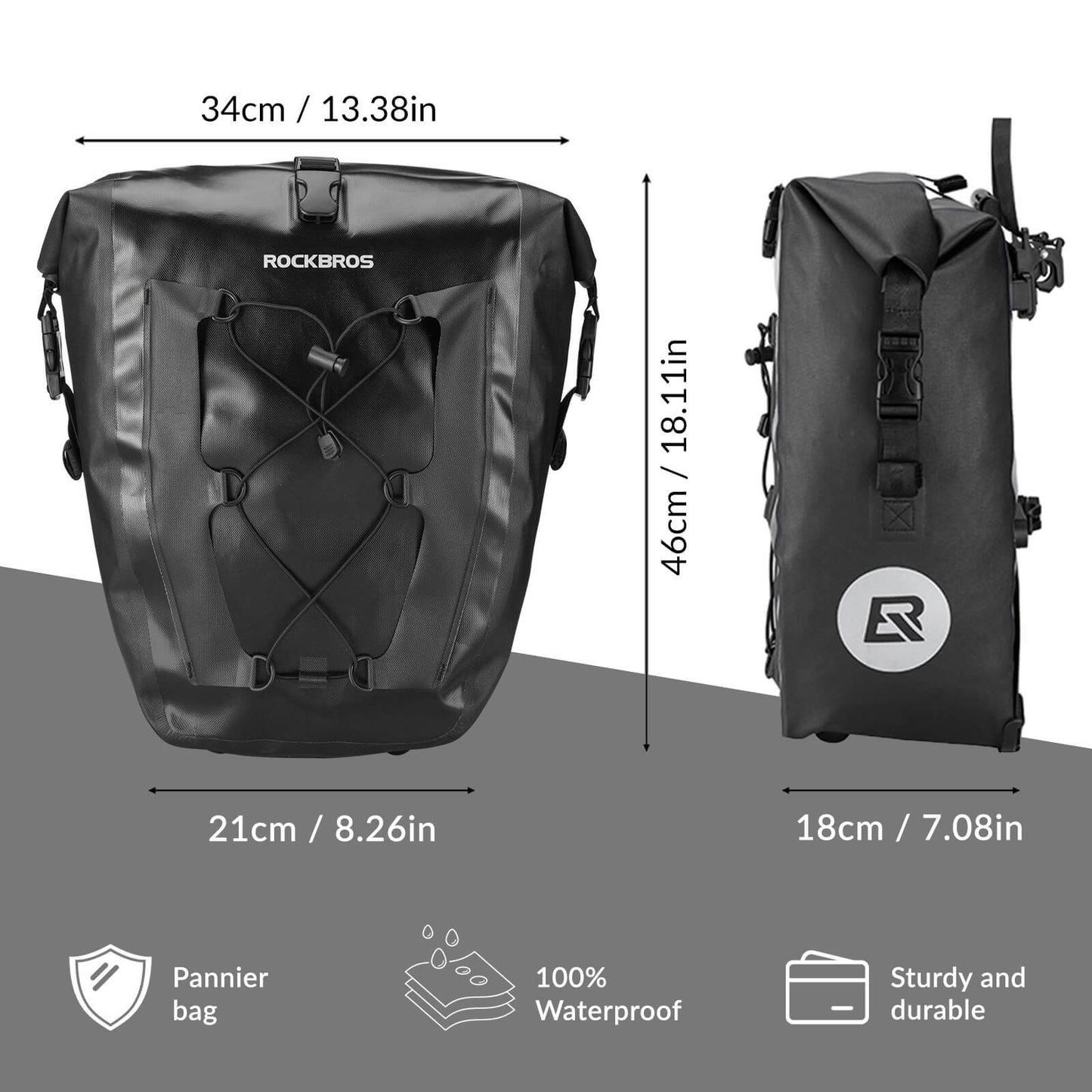Waterproof Bike Pannier - 27L
