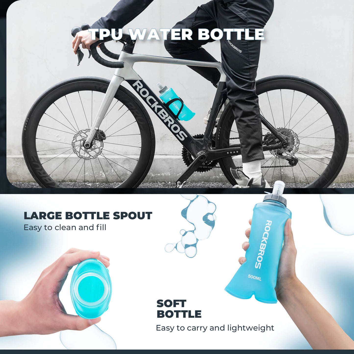 500ml Collapsible Water Bottle for Outdoor Use