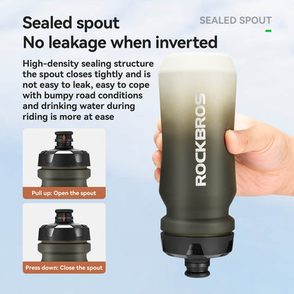 Bike Water Bottle with Soft-Touch Grip & Pull-Top Lid - 600/750ml