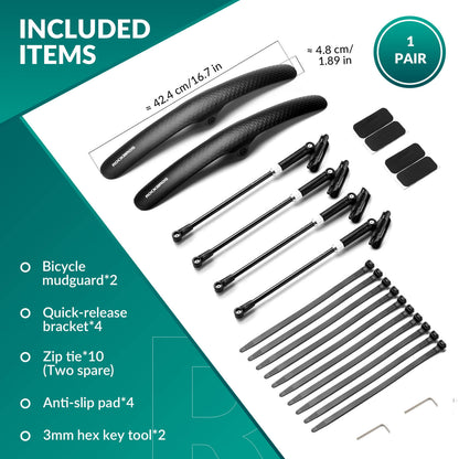 Bike Fenders for 700C Road Bikes – Quick-Release Mud Guards