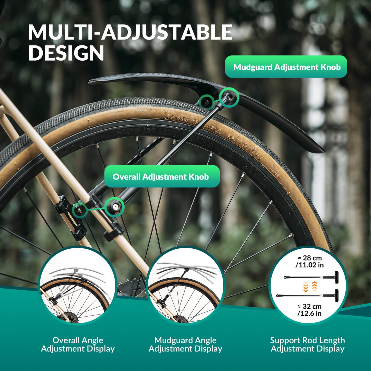 Bike Fenders for 700C Road Bikes – Quick-Release Mud Guards