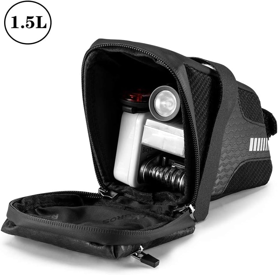ROCKBROS Bike Saddle Bag Under Seat 1.5L Cycling Accessories Storage Pouch