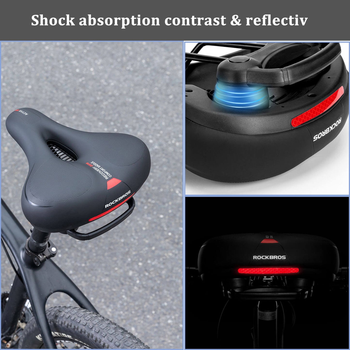 ROCKBROS Bike Saddle Comfort Shock-absorbing Bike Seat