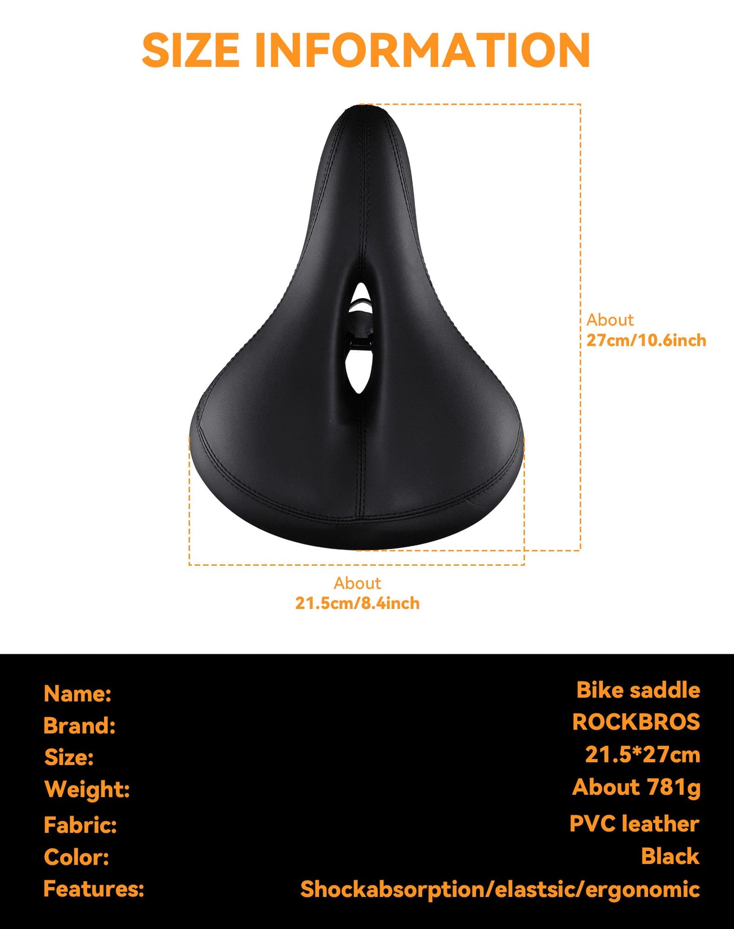 Comfort Bike Saddle with Rear Safety Light