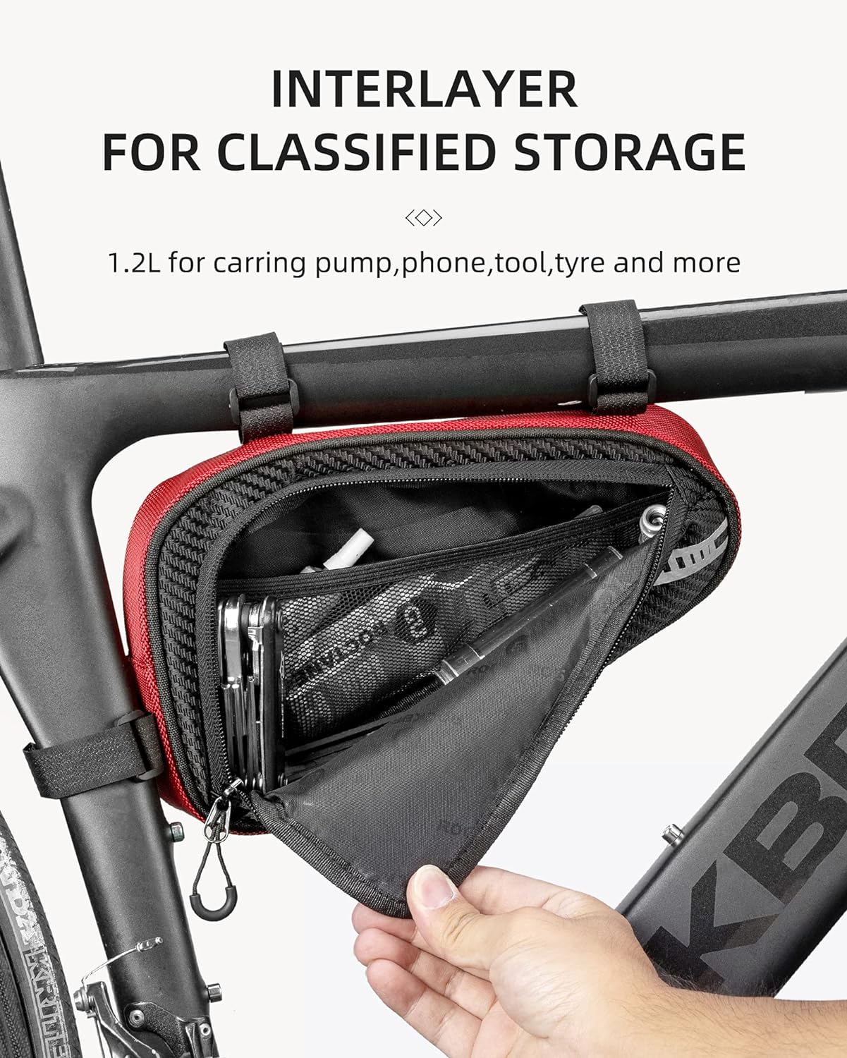 ROCKBROS Bike Triangle Bag Storage Bag Bicycle Frame Pouch Bag