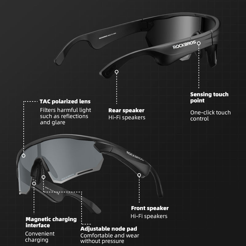 Bluetooth Polarized Cycling Sunglasses with Speakers