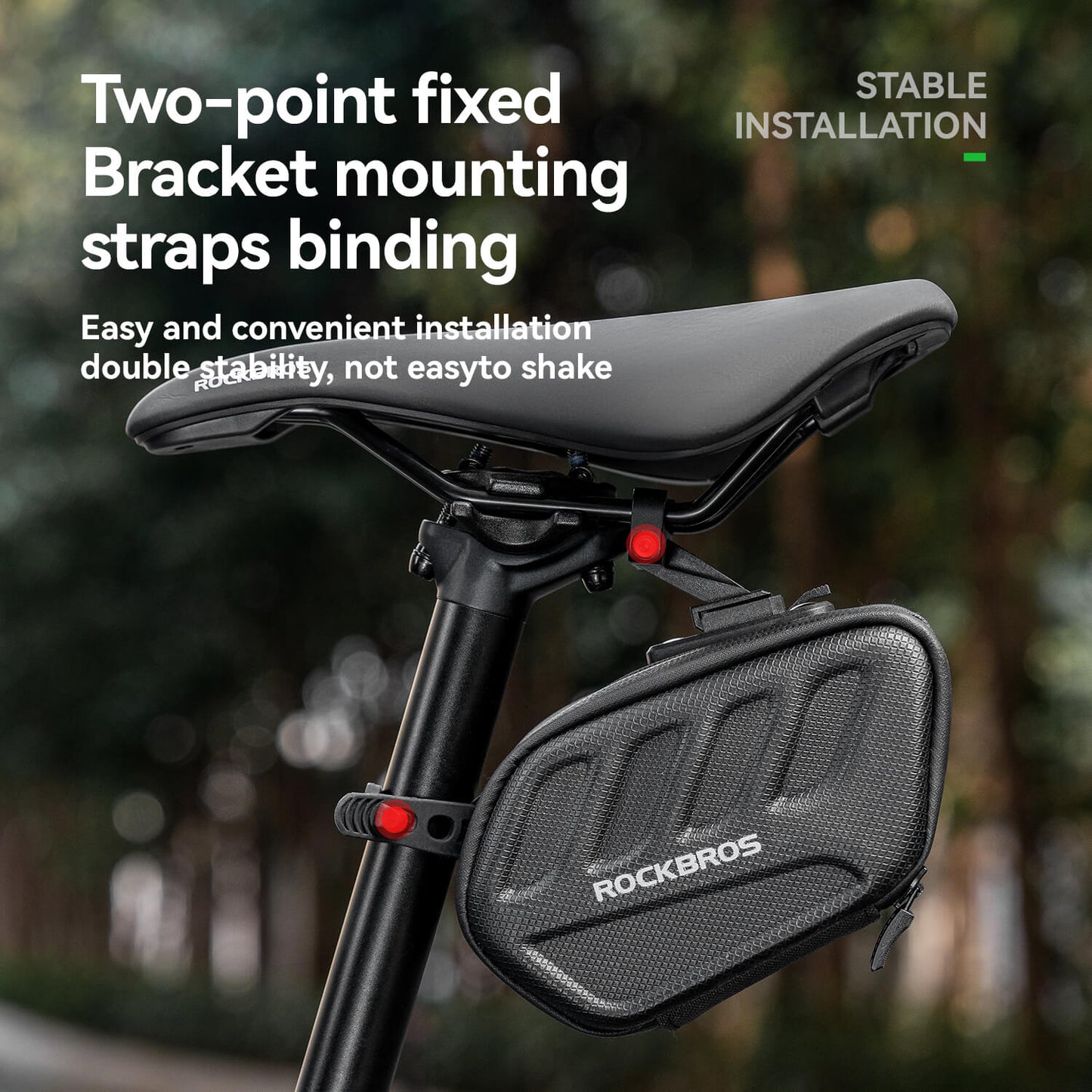 C61 Hard Shell Bike Saddle Bag with Light