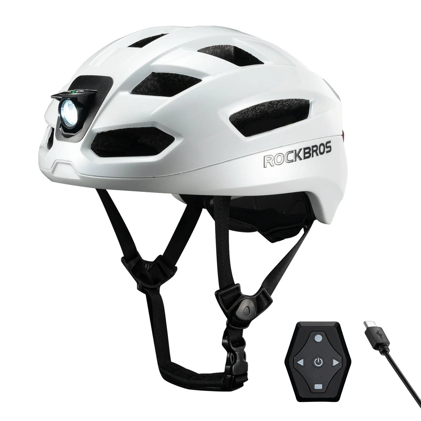 Steering Remote Smart Riding Helmet with Bike Headlight and Tail Light GlowGuard