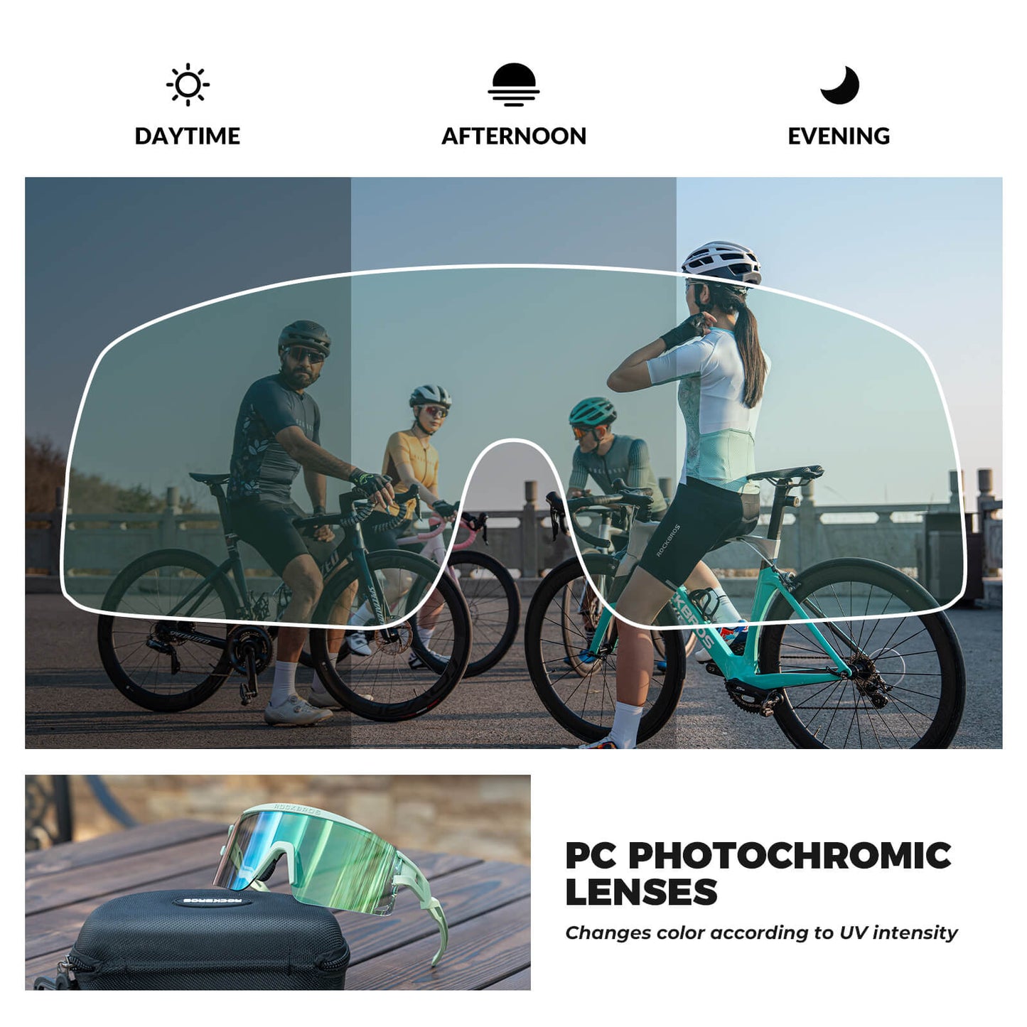 Half Frame Photochromic Cycling Sunglasses - SP337