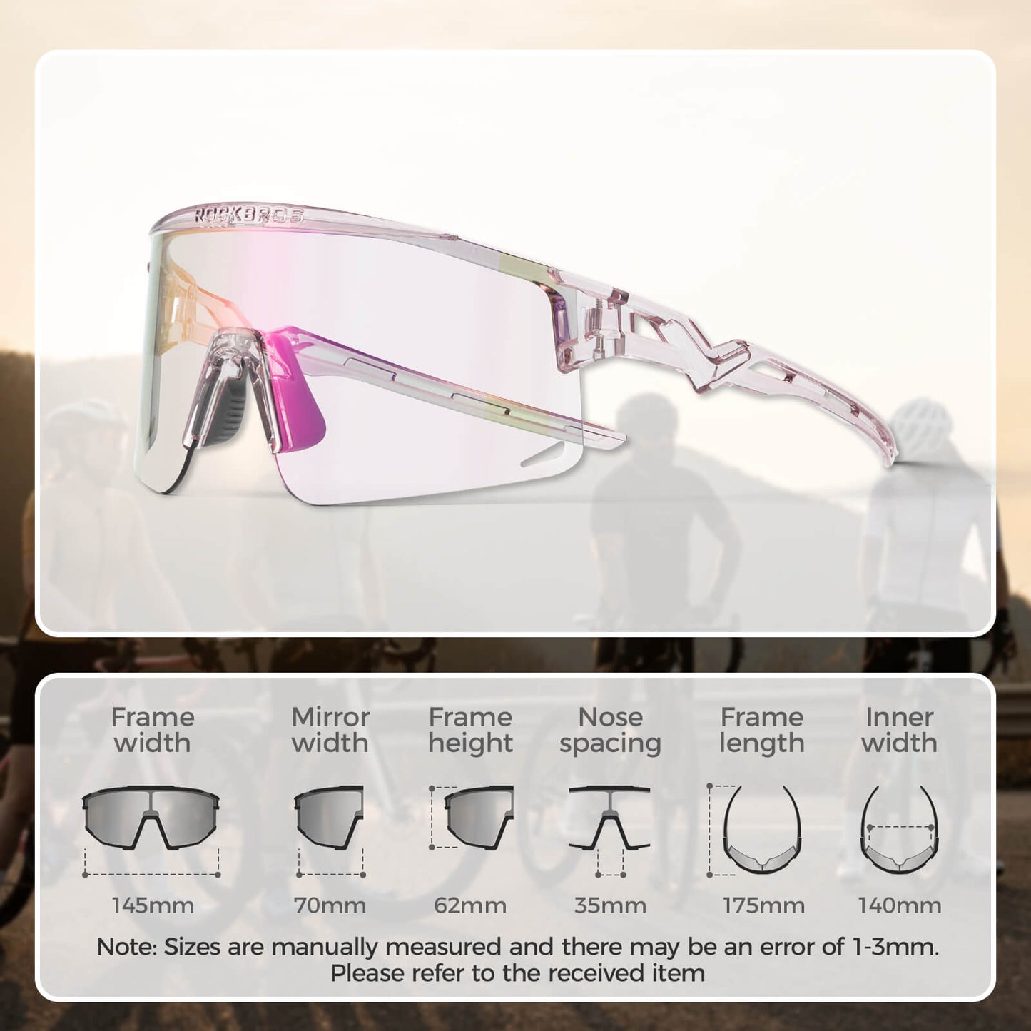 Half Frame Photochromic Cycling Sunglasses - SP337