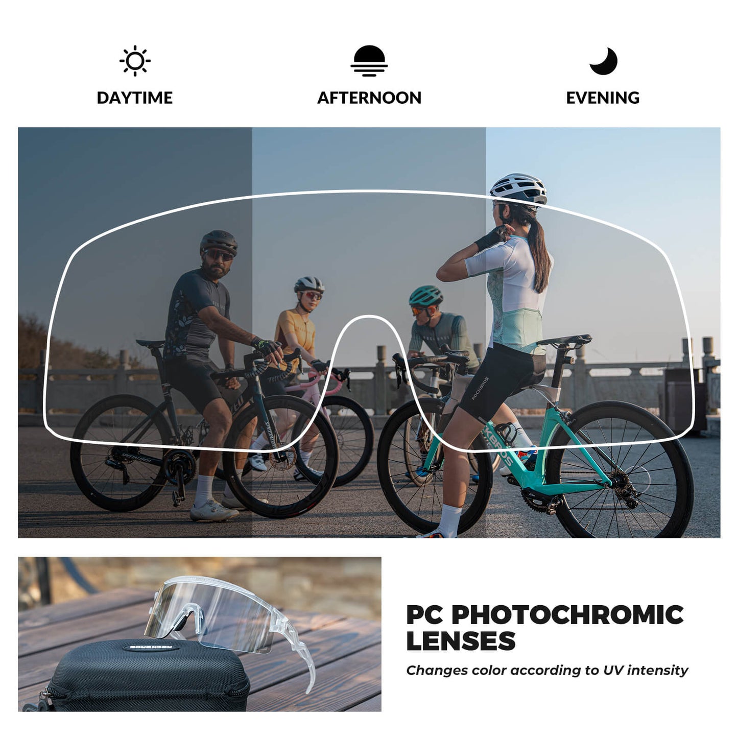 Half Frame Photochromic Cycling Sunglasses - SP337