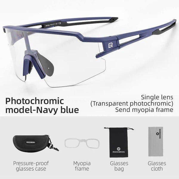 Half Frame Photochromic Cycling Sunglasses