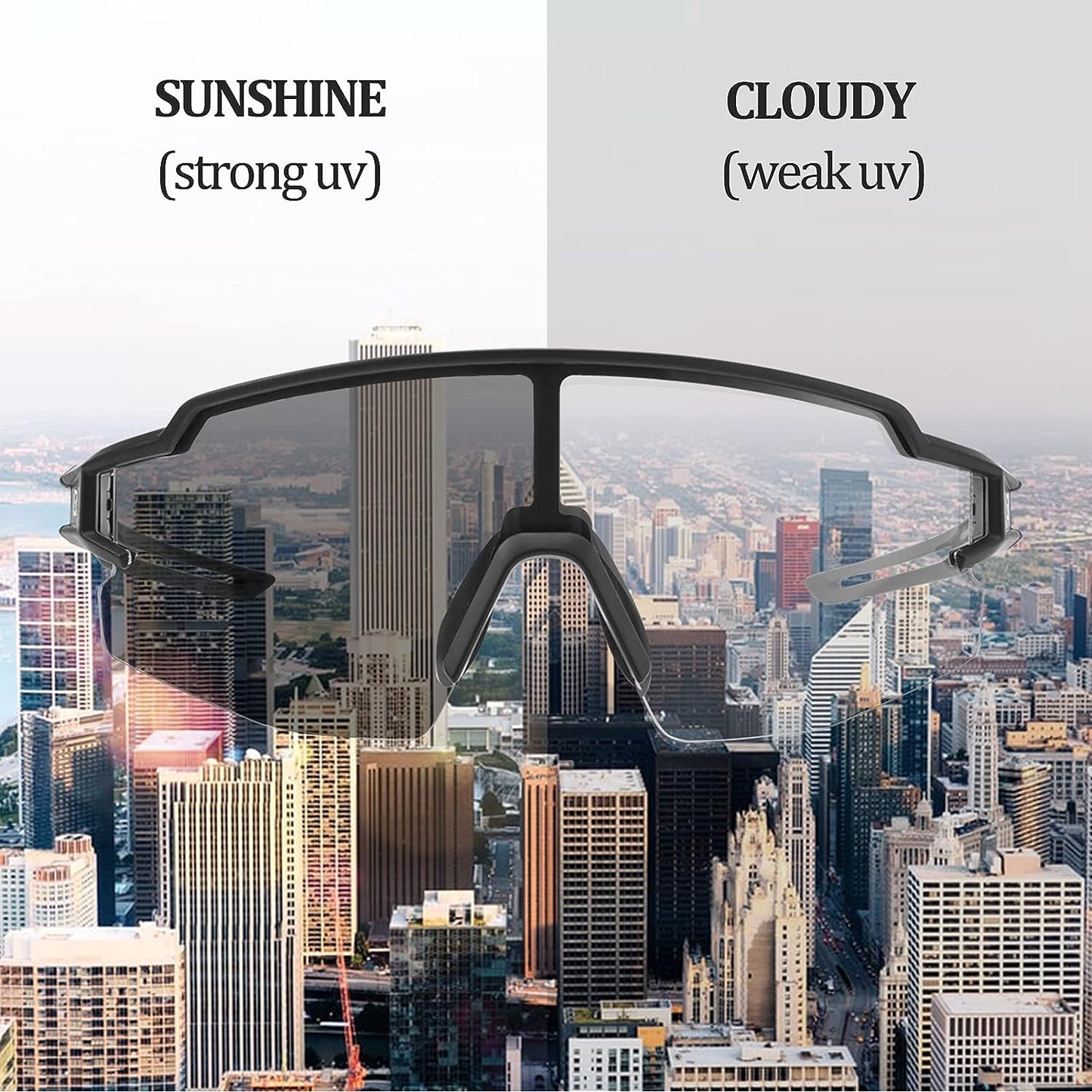 Half-Frame Photochromic Sports Sunglasses (UV400)