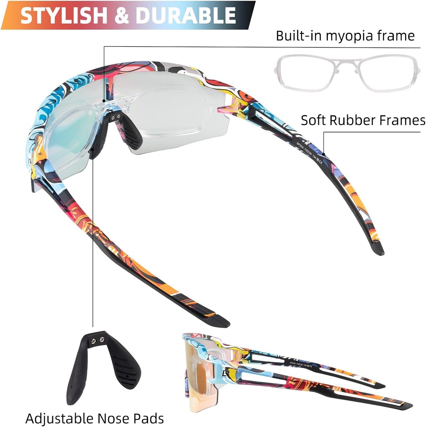 Half-Frame Photochromic Sports Sunglasses (UV400)