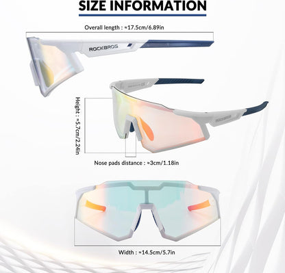 Half-Frame Photochromic Sports Sunglasses (UV400)