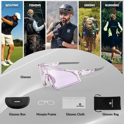 Half-Frame Photochromic Sports Sunglasses (UV400)