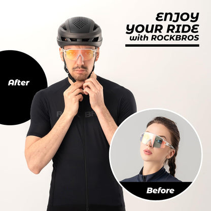 Half-Frame Photochromic Sports Sunglasses (UV400)