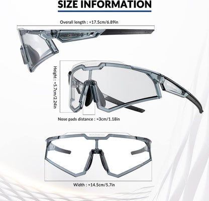 Half-Frame Photochromic Sports Sunglasses (UV400)