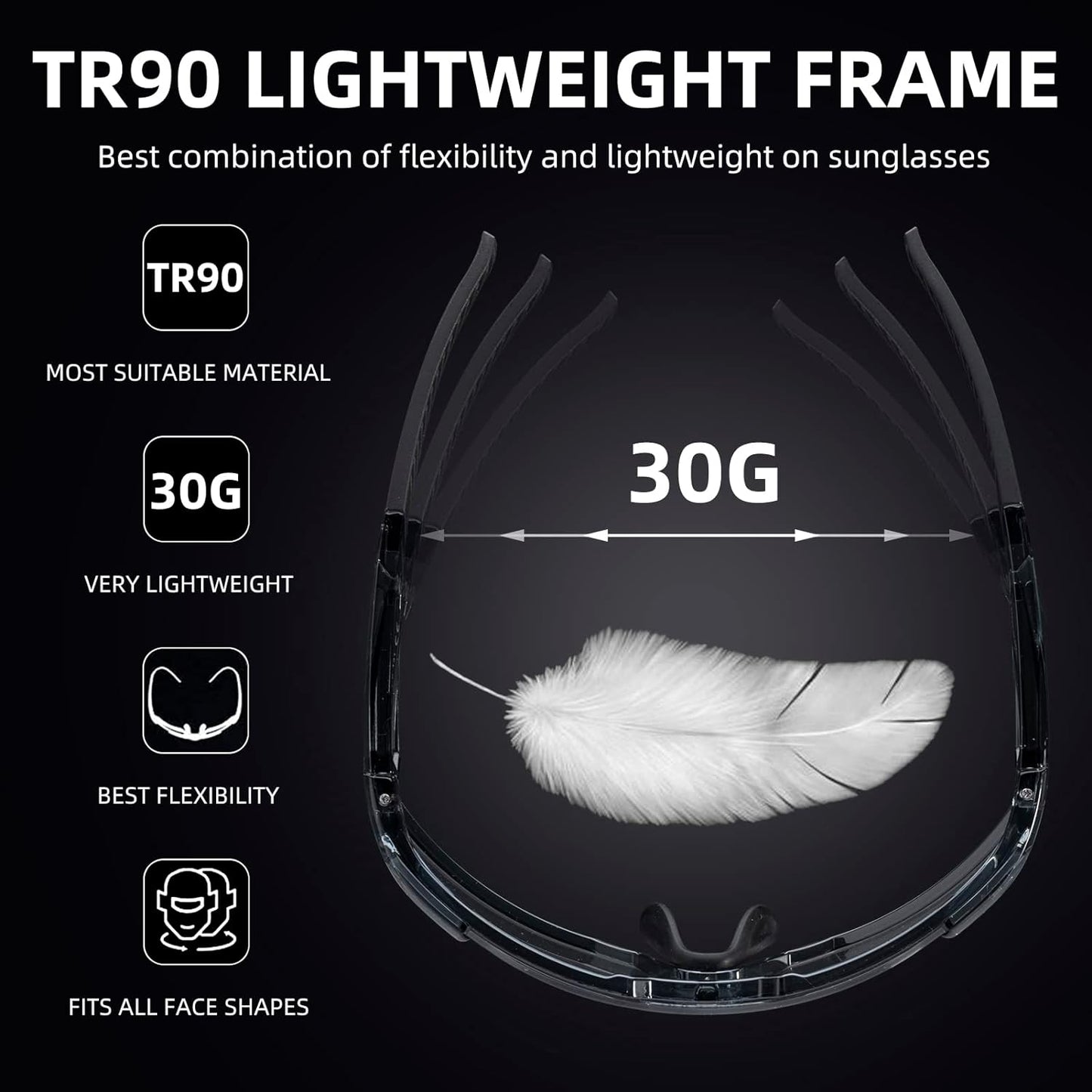 Half-Frame Photochromic Sports Sunglasses (UV400)