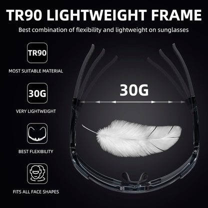 Half-Frame Photochromic Sports Sunglasses (UV400)