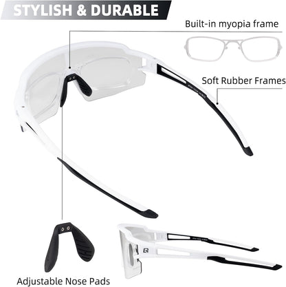 Half-Frame Photochromic Sports Sunglasses (UV400)