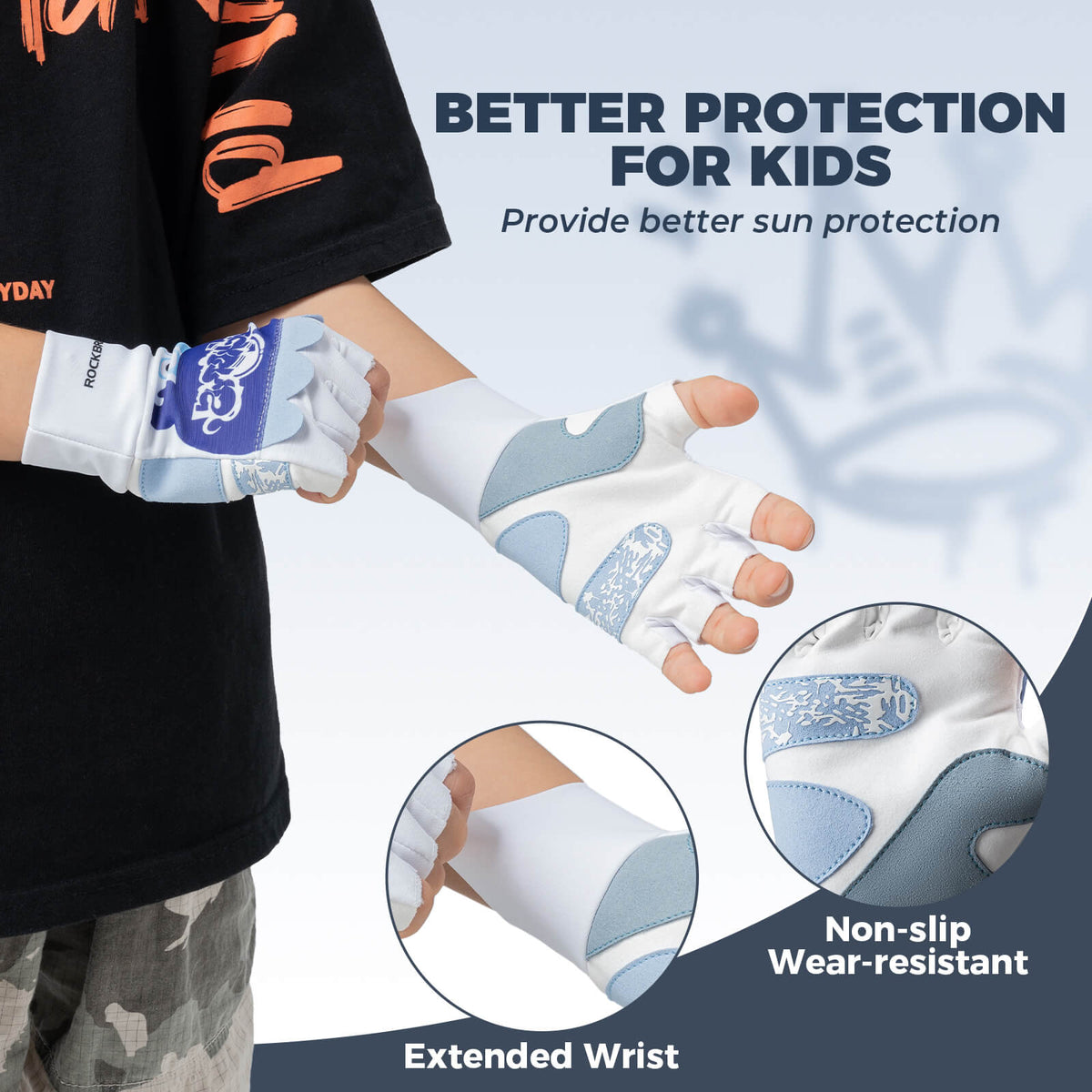 Cute Kids Half-Finger Cycling Gloves Non-Slip Padded Unisex