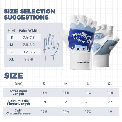 Cute Kids Half-Finger Cycling Gloves Non-Slip Padded Unisex