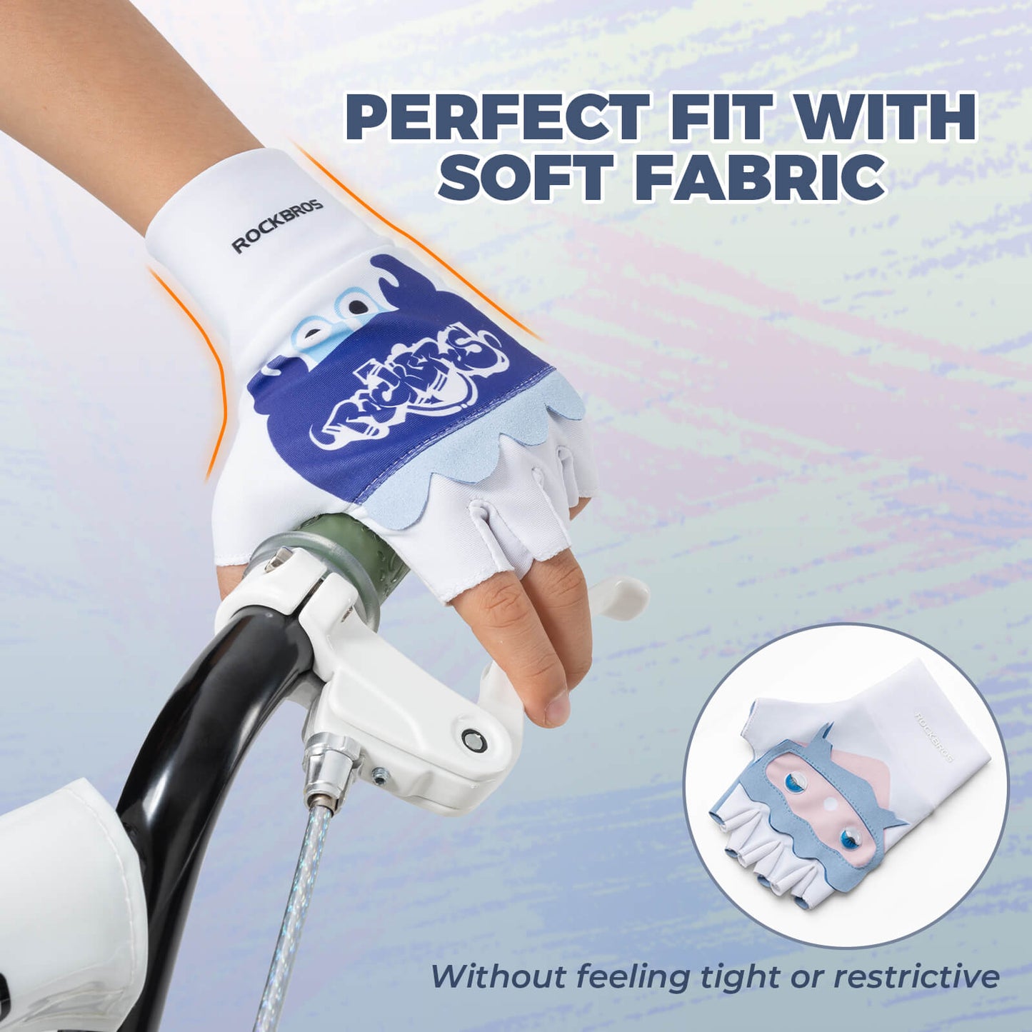 Cute Kids Half-Finger Cycling Gloves Non-Slip Padded Unisex