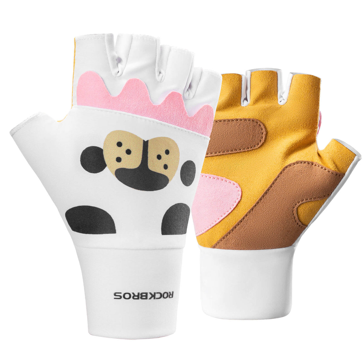 Cute Kids Half-Finger Cycling Gloves Non-Slip Padded Unisex